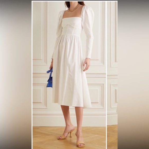 Reformation Luce Corset drop waist Dress White size 2- NWT - Picture 3 of 16